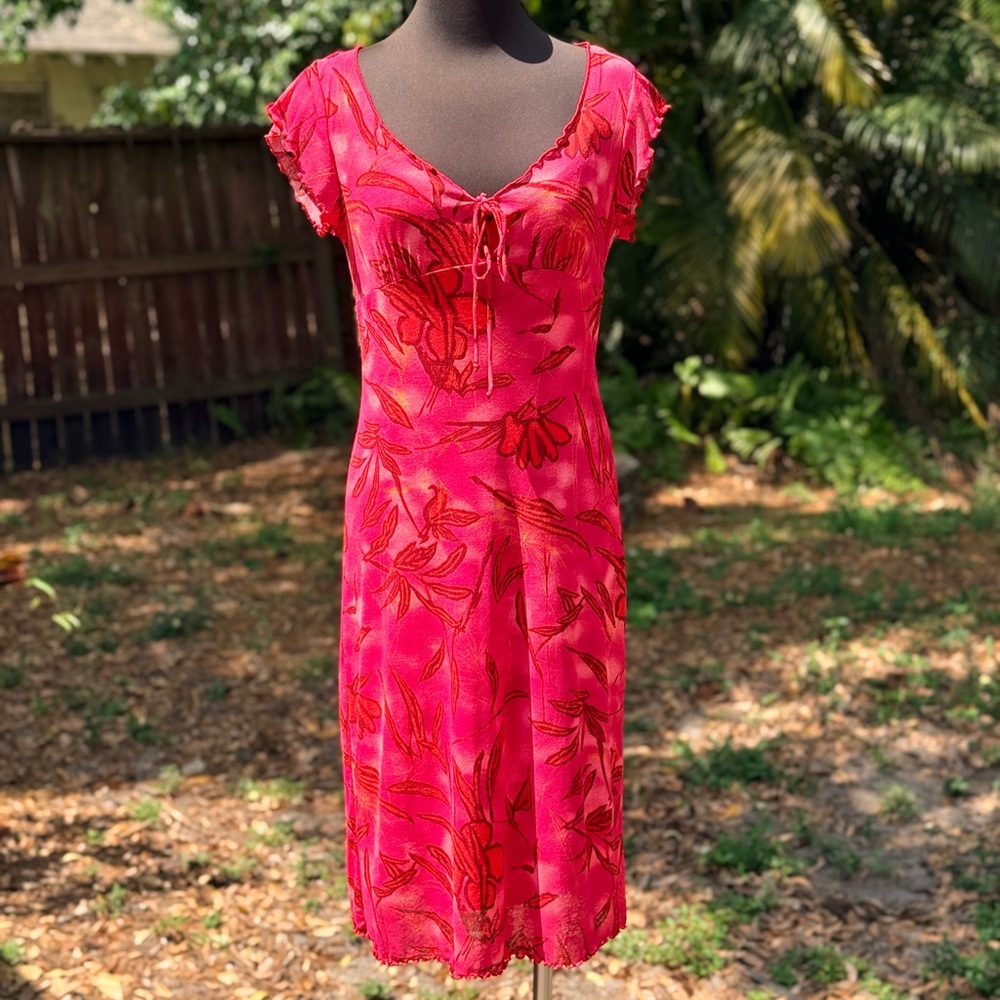 2000s Y2K Rampage Tropical Floral Midi Dress
